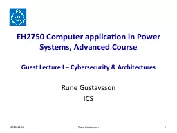 EH2750 Computer application in Power Systems, Advanced