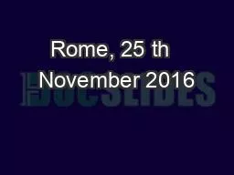 Rome, 25 th  November 2016