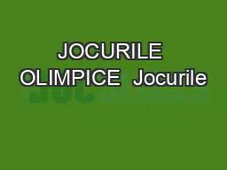 JOCURILE OLIMPICE  Jocurile