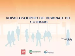 VERSO LO SCIOPERO DEL REGIONALE DEL 13 GIUGNO