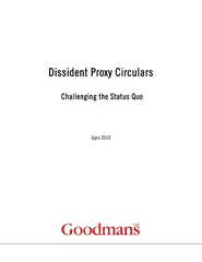 Dissident Proxy Circulars Challenging the Status Quo A