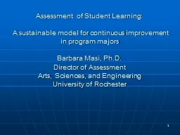 1 Assessment of Student Learning: