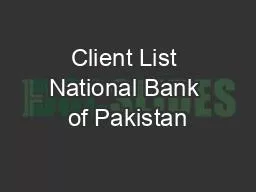 Client List National Bank of Pakistan