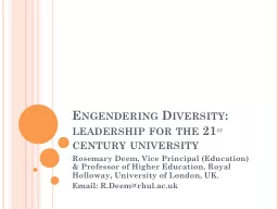 Engendering Diversity: leadership for the 21