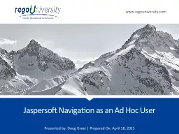 Jaspersoft  Navigation as an Ad Hoc