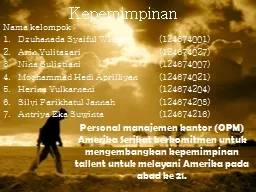 Kepemimpinan Nama   kelompok