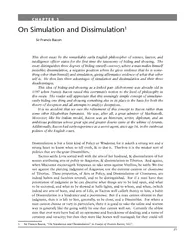 CHAPTER  On Simulation and Dissimulation Sir Francis