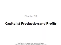 Chapter 10 Capitalist Production and Profits