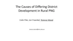 The Causes of Differing District Development in Rural PNG