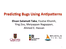 Predicting Bugs Using  Antipatterns