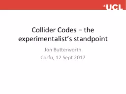 Collider Codes  –  the experimentalist’s standpoint