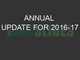 ANNUAL UPDATE FOR 2016-17