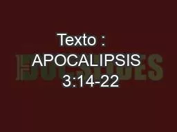 Texto :   APOCALIPSIS  3:14-22