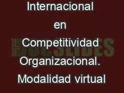 7º Congreso Internacional en Competitividad Organizacional. Modalidad virtual