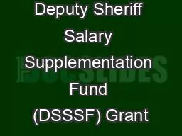 PPT-Deputy Sheriff Salary Supplementation Fund (DSSSF) Grant