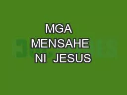 MGA   MENSAHE  NI  JESUS