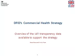 DFID’s Commercial Health Strategy