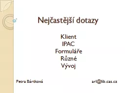 Nejčastější dotazy Klient