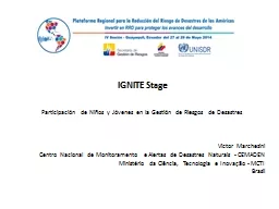 IGNITE  Stage Participación de Niños y Jóvenes en la Gestión de Riesgos de Desastres