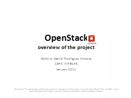 OpenStack overview of the project