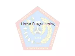 Linear Programming  Pengantar