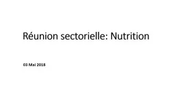 Réunion sectorielle: Nutrition