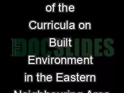 PPT-Reformation of the Curricula on Built Environment in the Eastern Neighbouring Area