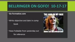 Bellringer  on GOFO!  10-17-17