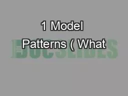 PPT-1 Model Patterns ( What