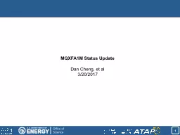 MQXFA1M Status Update Dan Cheng, et al