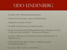 Udo  LINDENBERG Im   Jahre
