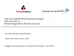 Task Title:  GaN  RF DC-DC Converter Design