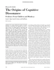 Research Article The Origins of Cognitive Dissonance E