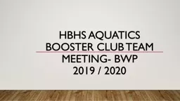 HBHS Aquatics Booster Club Team Meeting-