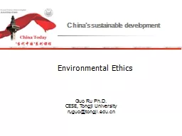 Environmental Ethics  China’s sustainable development