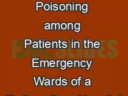 Patterns of Acute Poisoning among Patients in the Emergency Wards of a Tertiary Care Hospital