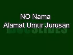 PPT-NO Nama Alamat Umur Jurusan