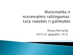 PPT-Matematika ir matematinis raštingumas: