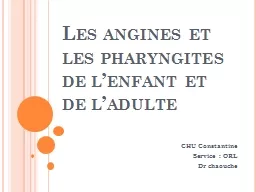 Les angines et les pharyngites de l’enfant et de l’adulte