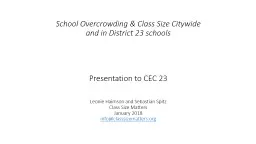 PPT-School Overcrowding & Class Size Citywide