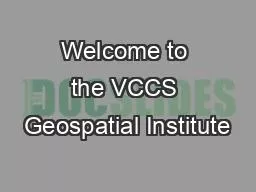 Welcome to the VCCS Geospatial Institute