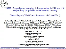 IS530: Properties  of low-lying intruder states in