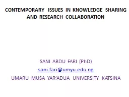 CONTEMPORARY ISSUES IN KNOWLEDGE