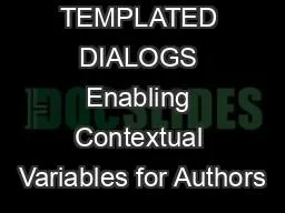 AEM TEMPLATED DIALOGS Enabling Contextual Variables for Authors