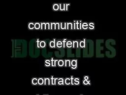 Organizing our communities to defend strong contracts & public services