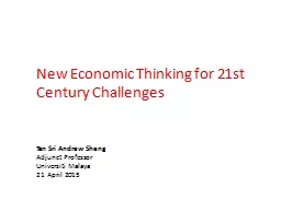 New Economic Thinking for 21st Century Challenges