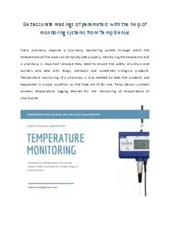 Get accurate readings of parameters with the help of monitoring systems from Temp Genius