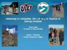 Mentoring to Strengthen the 2-Yr to 4-Yr Pipeline of Geology Students