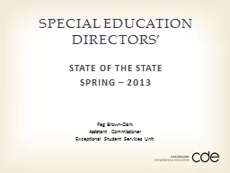 STATE OF THE STATE SPRING – 2013