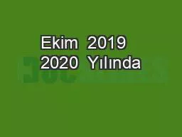 Ekim  2019   2020  Yılında